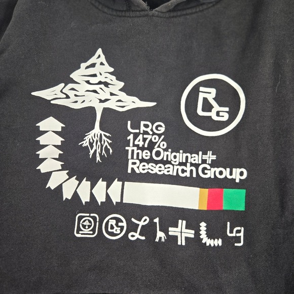 LRG Hoodie Pullover‎ Graphic Print Logo Black Mens Size L Street Underground - Picture 8 of 9